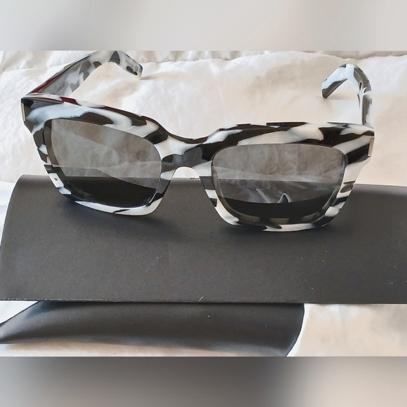 New. Saint Laurent Paris square Zebra sunglasses with case - Picture 3 of 14